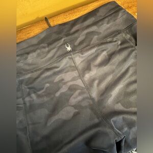 Spyder Active Black and Red Logo Performance Leggings